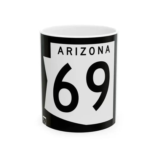 Arizona 69 1973 (Arizona) (Road Sign) White Coffee Mug 11oz - Go Mug Yourself