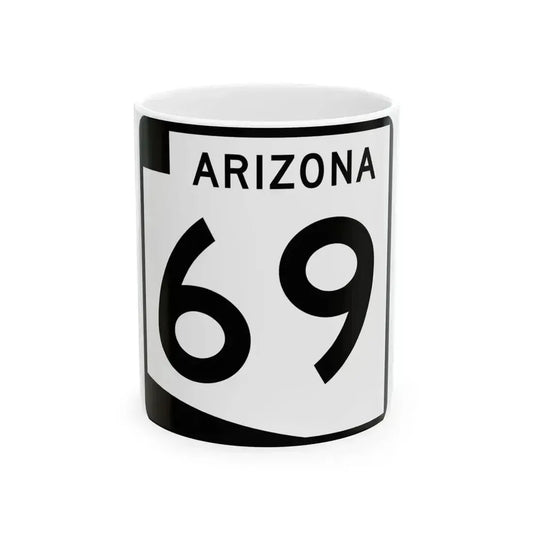 Arizona 69 (Arizona) (Road Sign) White Coffee Mug 11oz - Go Mug Yourself