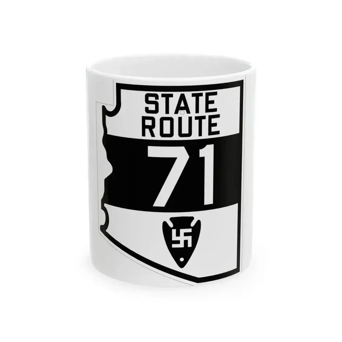 Arizona 71 1927 (Arizona) (Road Sign) White Coffee Mug 11oz - Go Mug Yourself