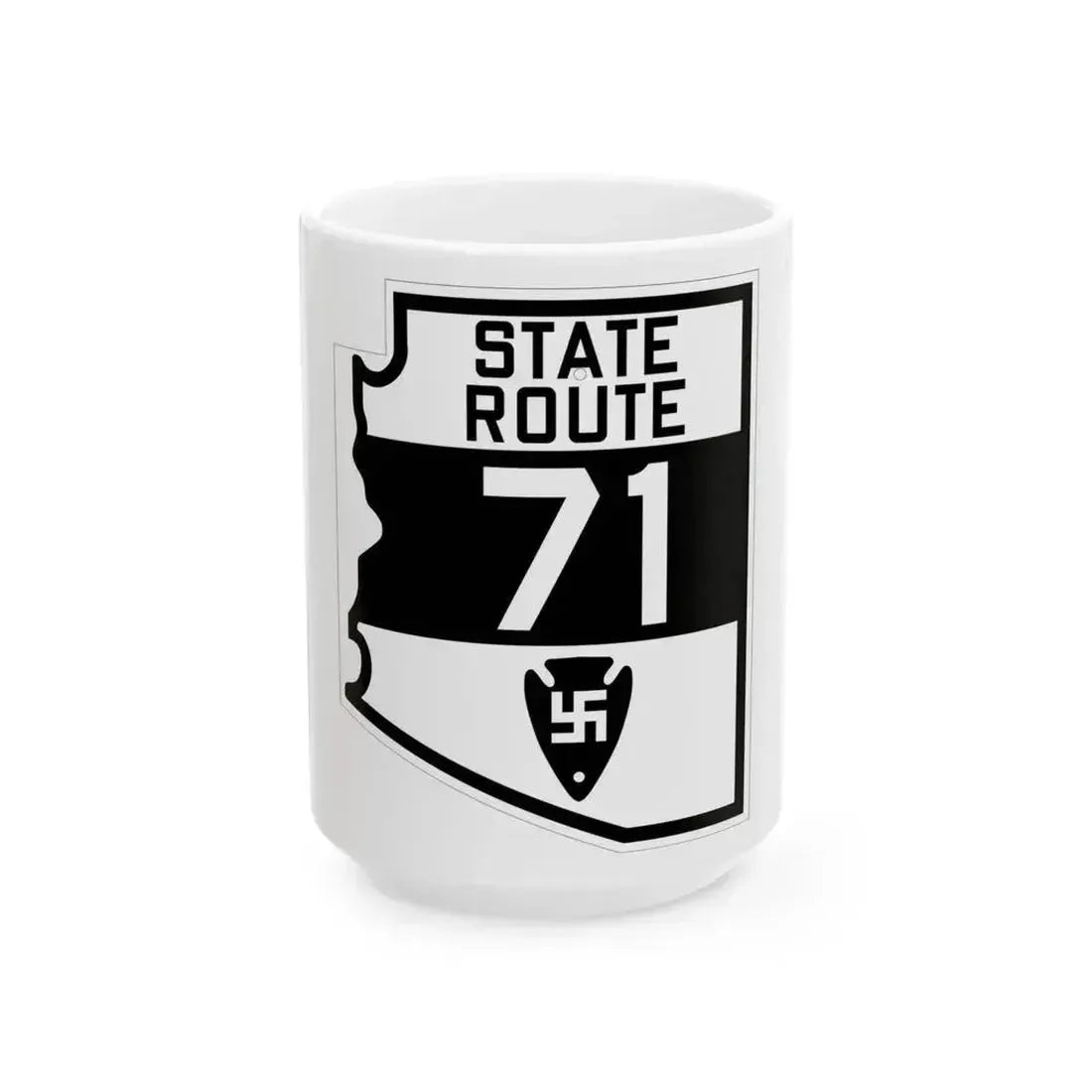 Arizona 71 1927 (Arizona) (Road Sign) White Coffee Mug 15oz - Go Mug Yourself