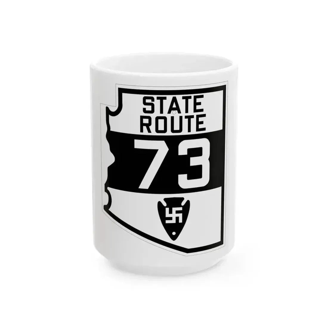 Arizona 73 1927 (Arizona) (Road Sign) White Coffee Mug 15oz - Go Mug Yourself