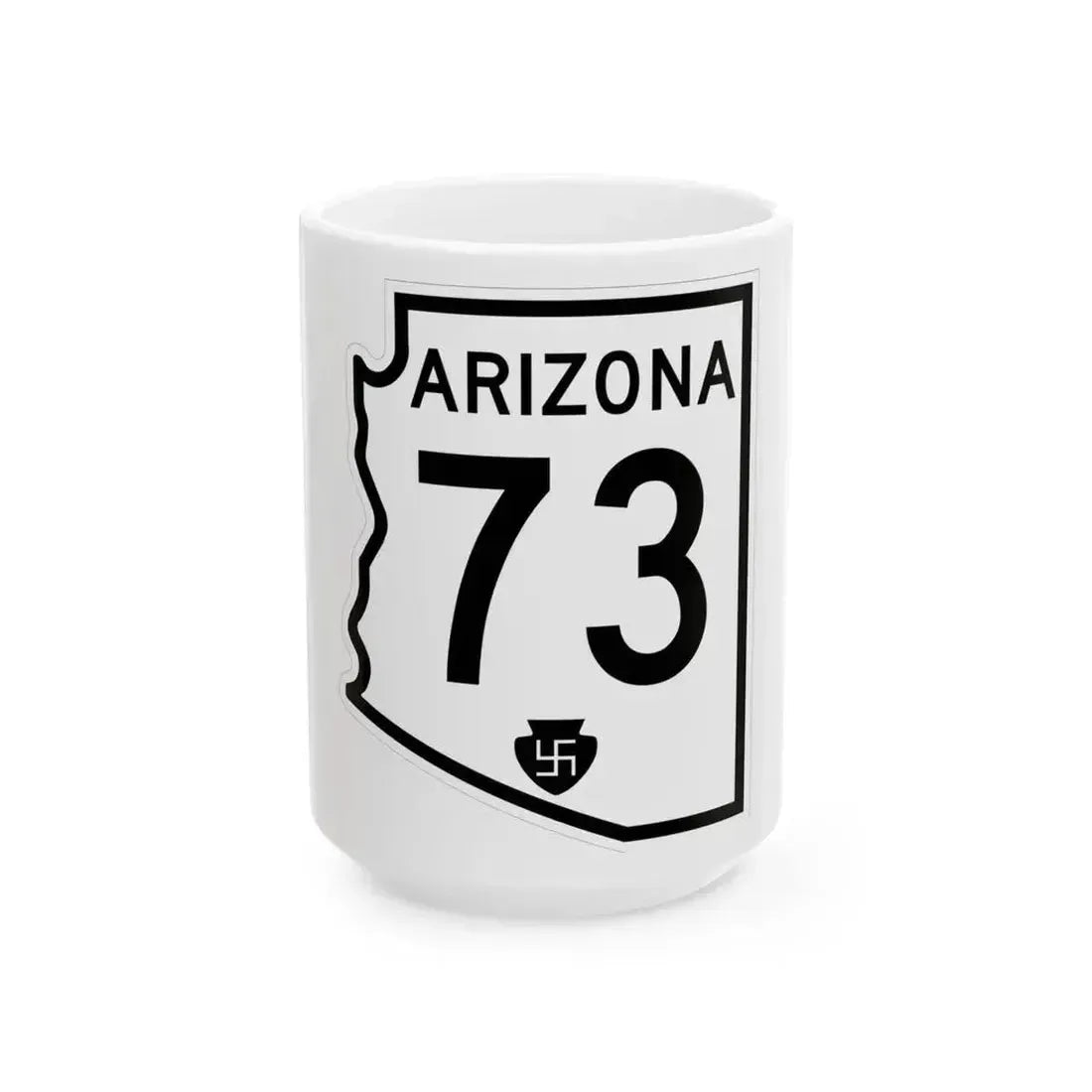 Arizona 73 1956 (Arizona) (Road Sign) White Coffee Mug 15oz - Go Mug Yourself