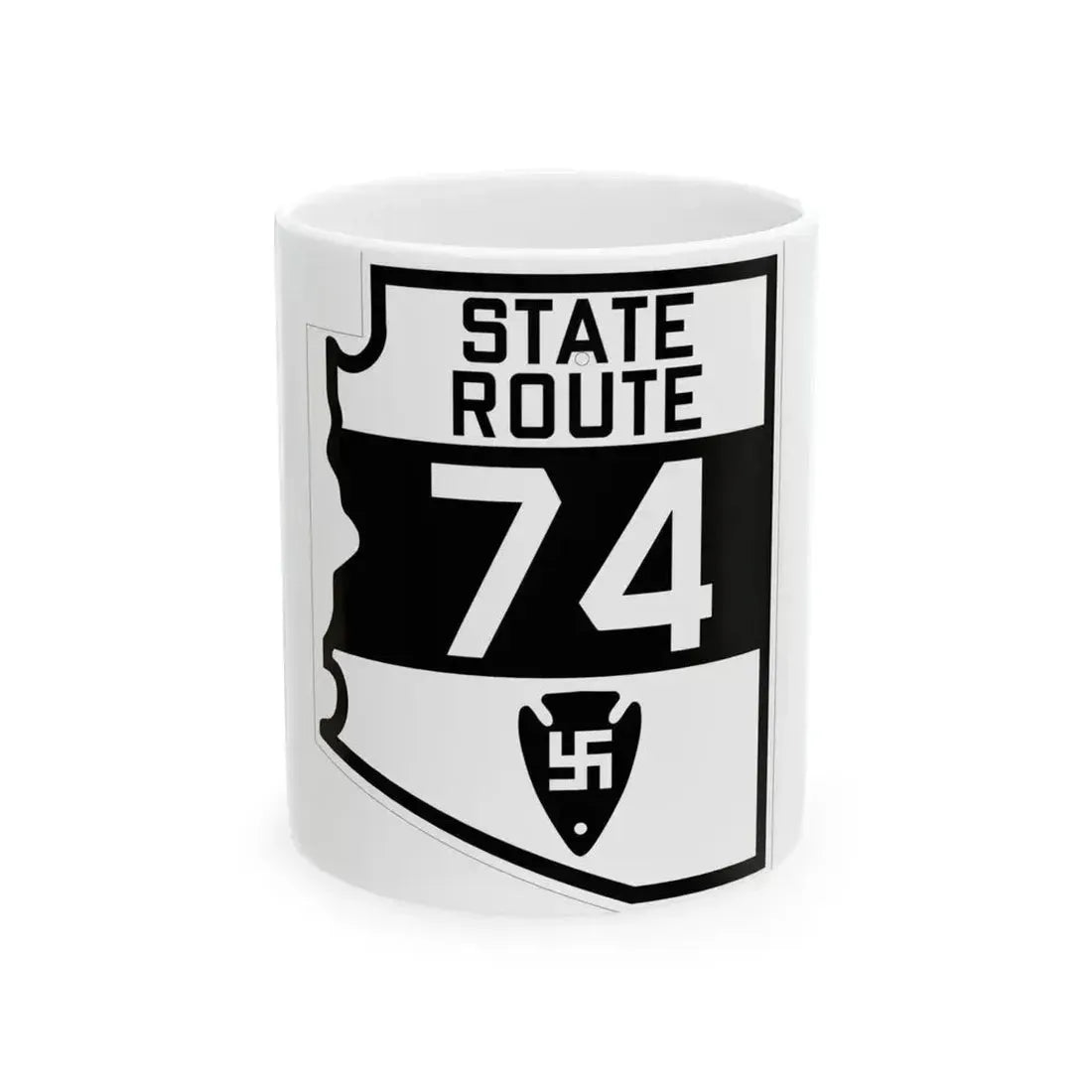 Arizona 74 1927 (Arizona) (Road Sign) White Coffee Mug 11oz - Go Mug Yourself