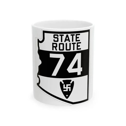 Arizona 74 1927 (Arizona) (Road Sign) White Coffee Mug 11oz - Go Mug Yourself