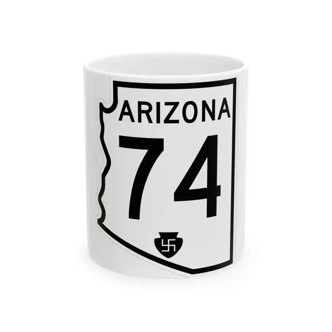 Arizona 74 1956 (Arizona) (Road Sign) White Coffee Mug 11oz - Go Mug Yourself