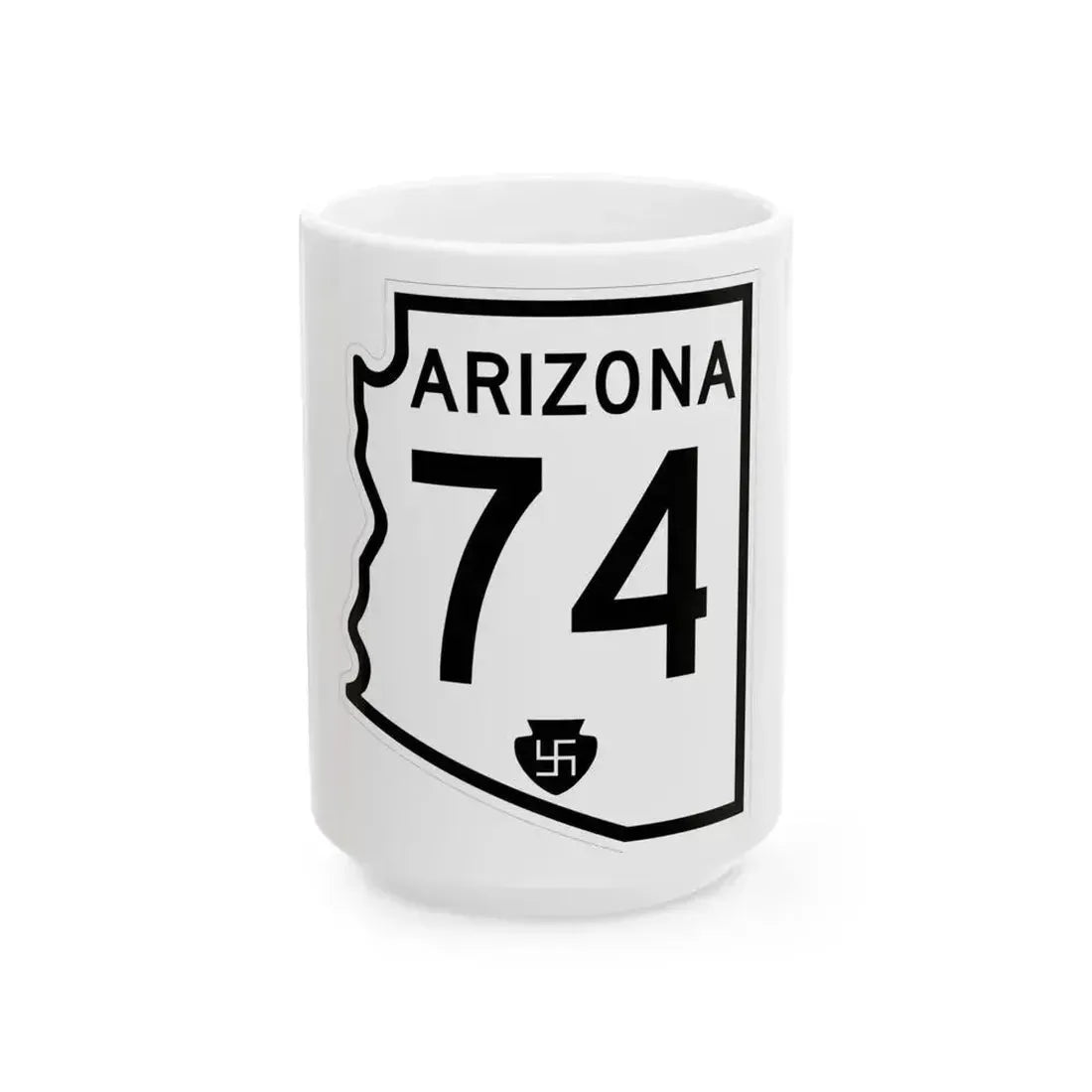 Arizona 74 1956 (Arizona) (Road Sign) White Coffee Mug - Go Mug Yourself