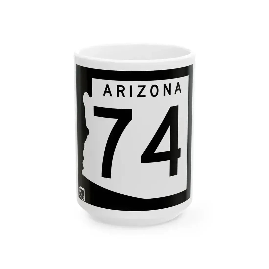 Arizona 74 1963 (Arizona) (Road Sign) White Coffee Mug 15oz - Go Mug Yourself