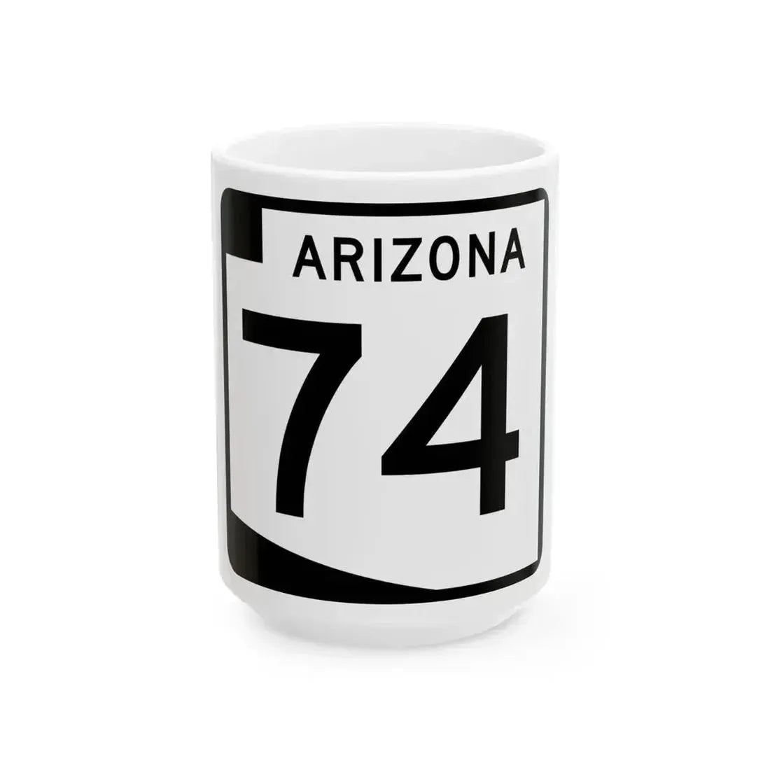 Arizona 74 (Arizona) (Road Sign) White Coffee Mug 15oz - Go Mug Yourself