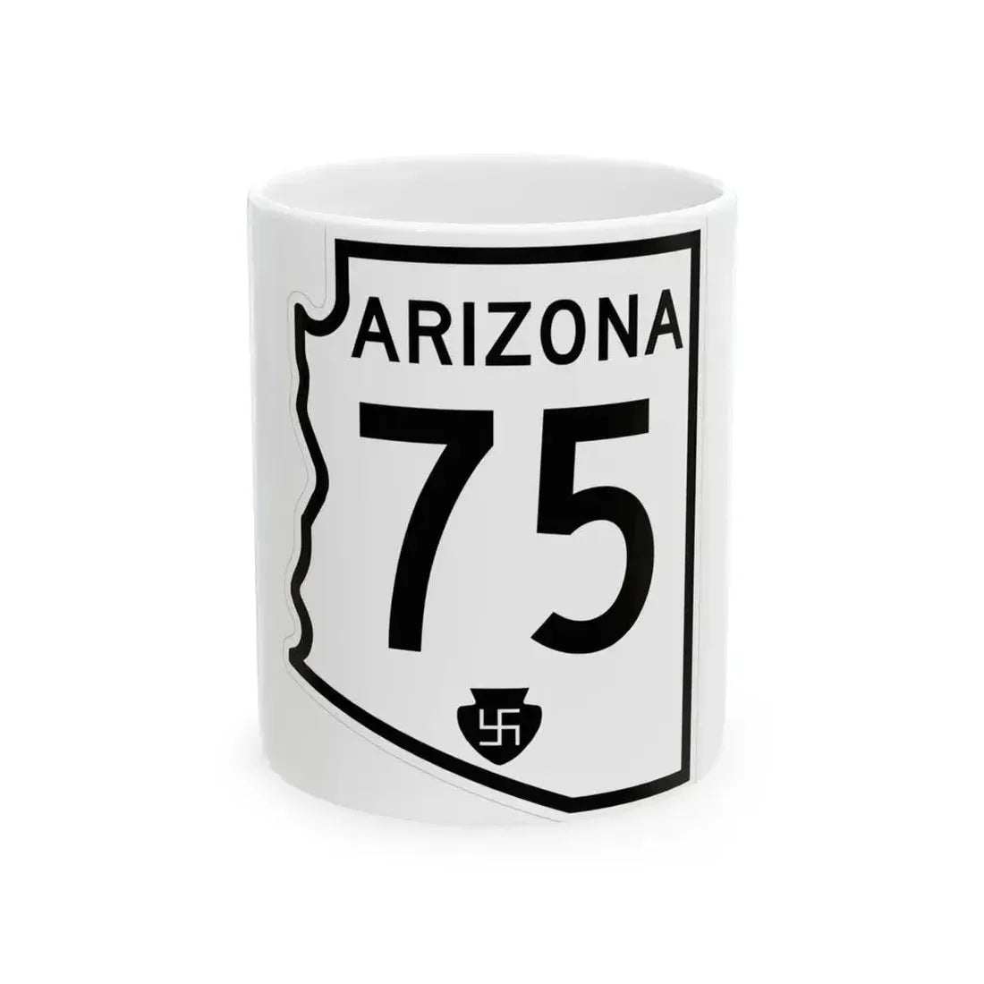 Arizona 75 1956 (Arizona) (Road Sign) White Coffee Mug 11oz - Go Mug Yourself