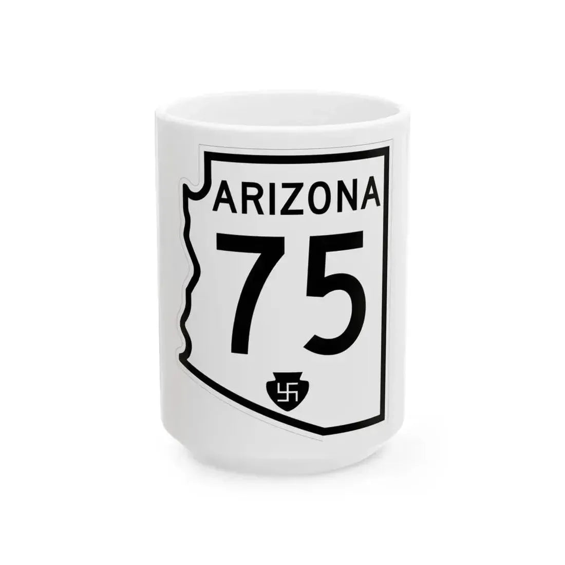 Arizona 75 1956 (Arizona) (Road Sign) White Coffee Mug 15oz - Go Mug Yourself