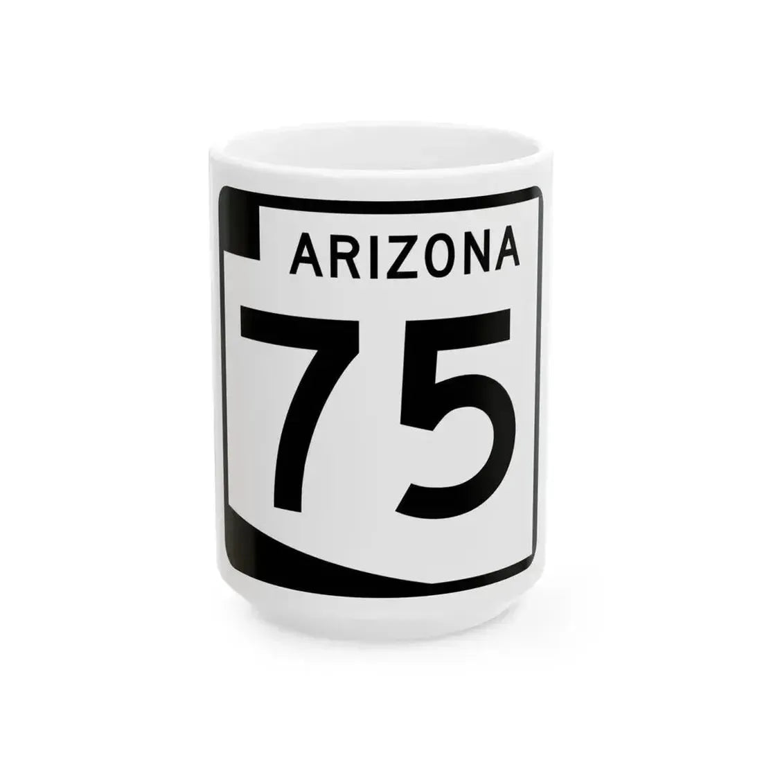 Arizona 75 (Arizona) (Road Sign) White Coffee Mug 15oz - Go Mug Yourself