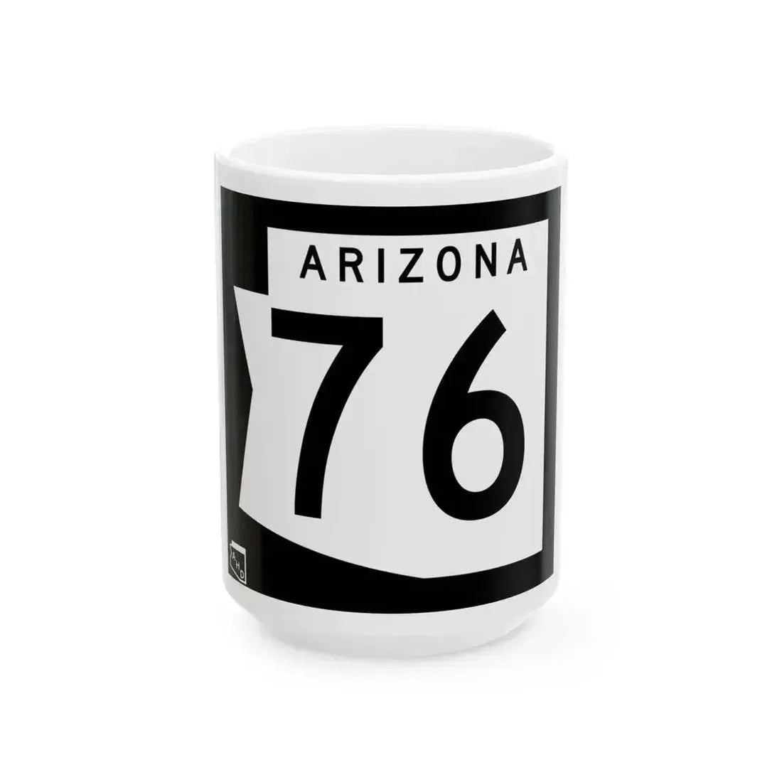 Arizona 76 1973 (Arizona) (Road Sign) White Coffee Mug 15oz - Go Mug Yourself