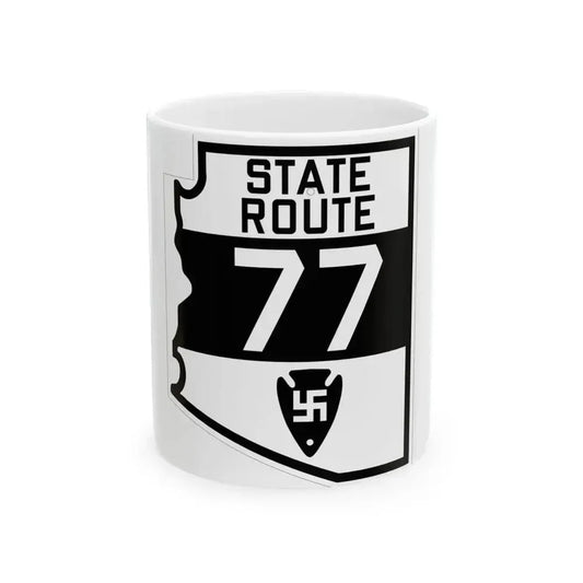 Arizona 77 1927 (Arizona) (Road Sign) White Coffee Mug 11oz - Go Mug Yourself