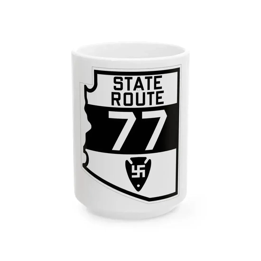 Arizona 77 1927 (Arizona) (Road Sign) White Coffee Mug 15oz - Go Mug Yourself