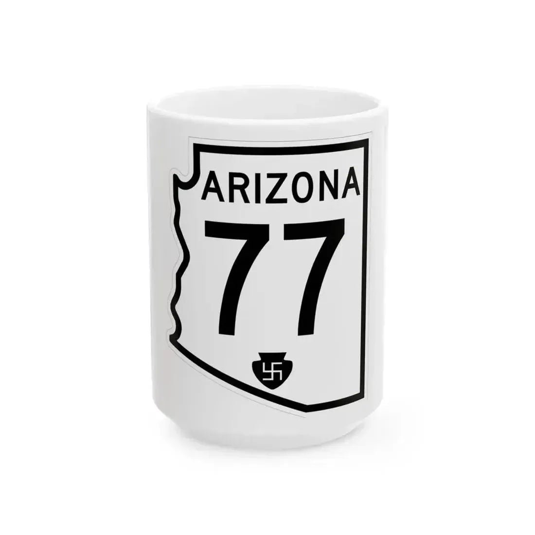Arizona 77 1956 (Arizona) (Road Sign) White Coffee Mug 15oz - Go Mug Yourself