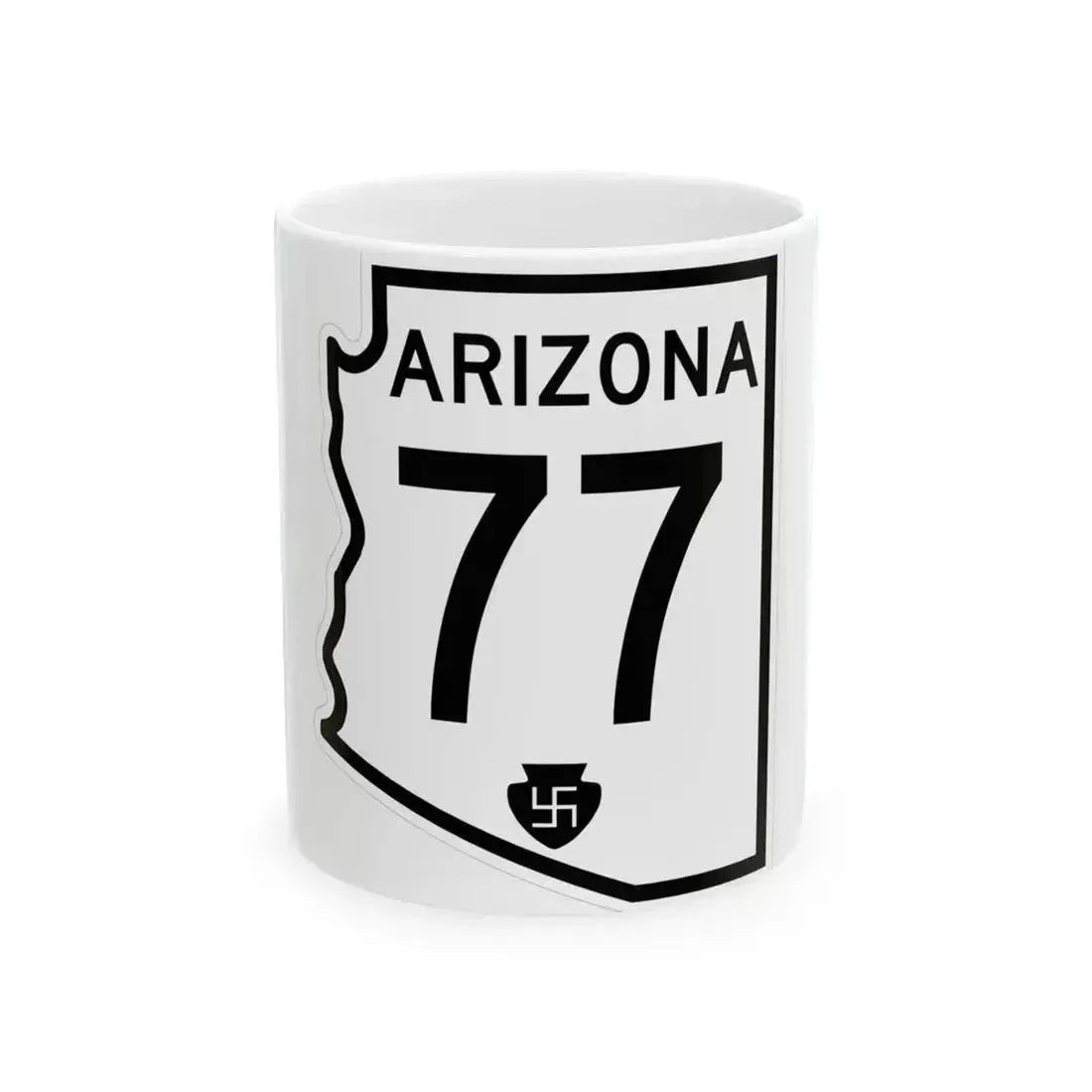 Arizona 77 1956 (Arizona) (Road Sign) White Coffee Mug - Go Mug Yourself