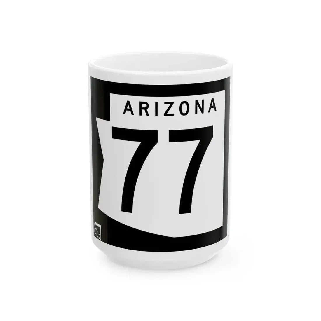 Arizona 77 1973 (Arizona) (Road Sign) White Coffee Mug 15oz - Go Mug Yourself