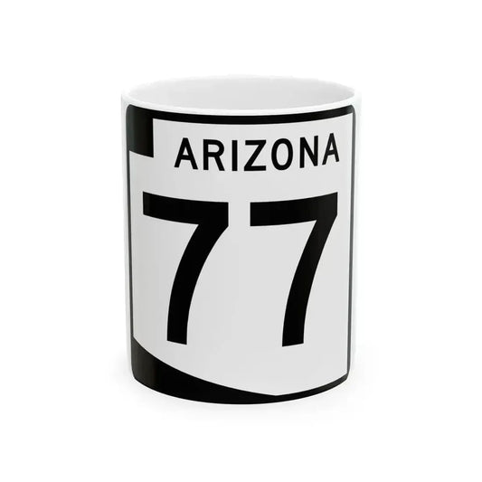 Arizona 77 (Arizona) (Road Sign) White Coffee Mug 11oz - Go Mug Yourself