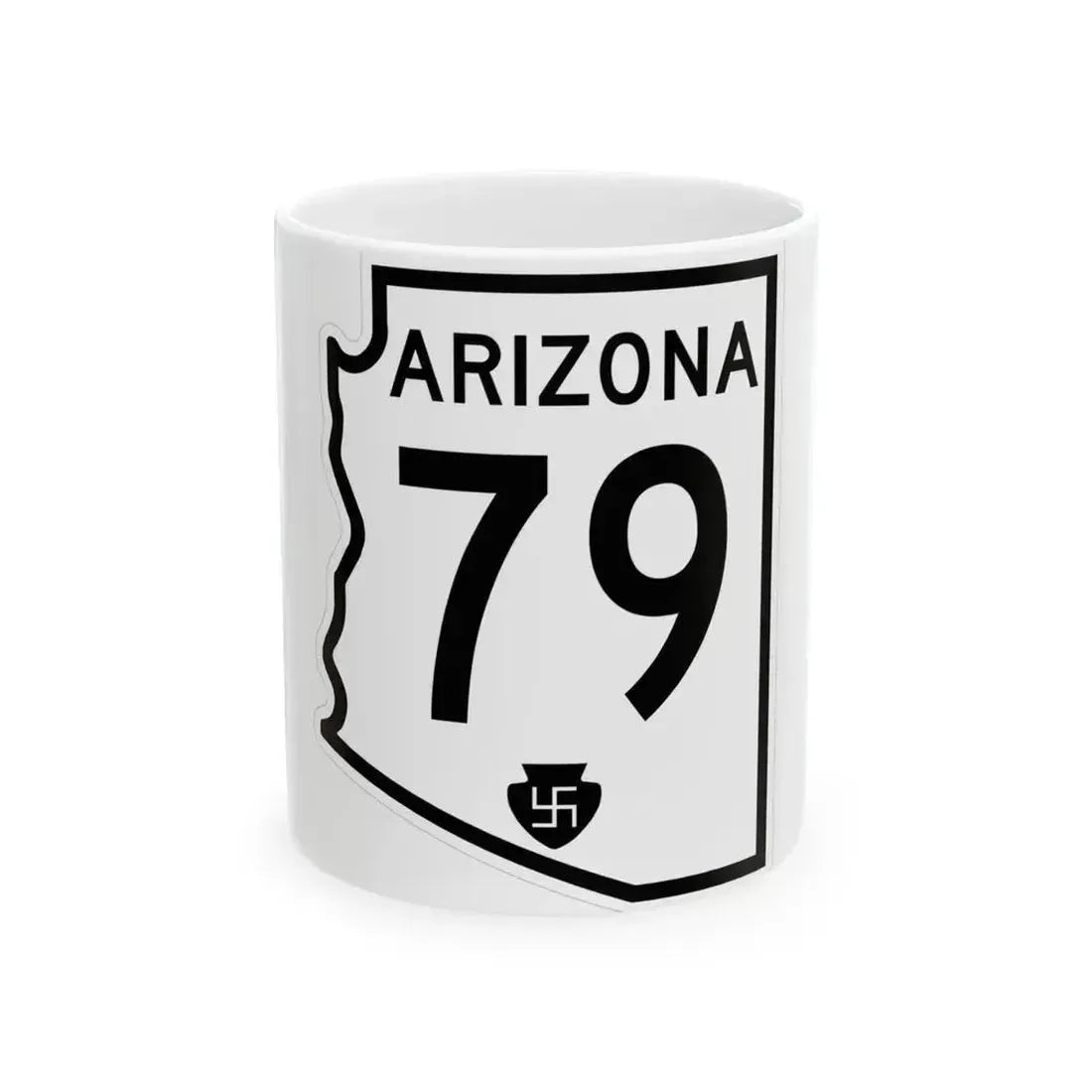 Arizona 79 1956 (Arizona) (Road Sign) White Coffee Mug 11oz - Go Mug Yourself
