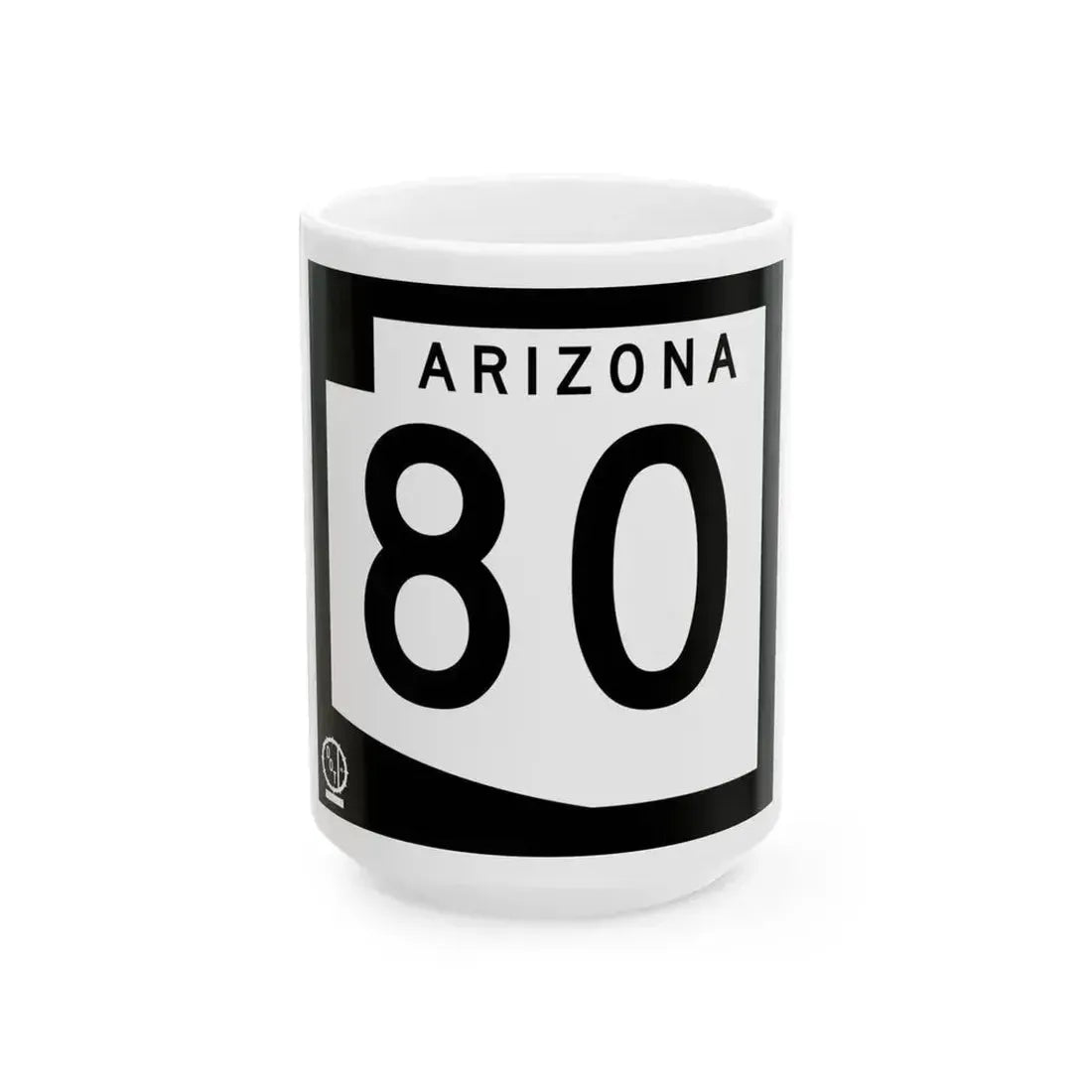Arizona 80 1978 (Arizona) (Road Sign) White Coffee Mug 15oz - Go Mug Yourself