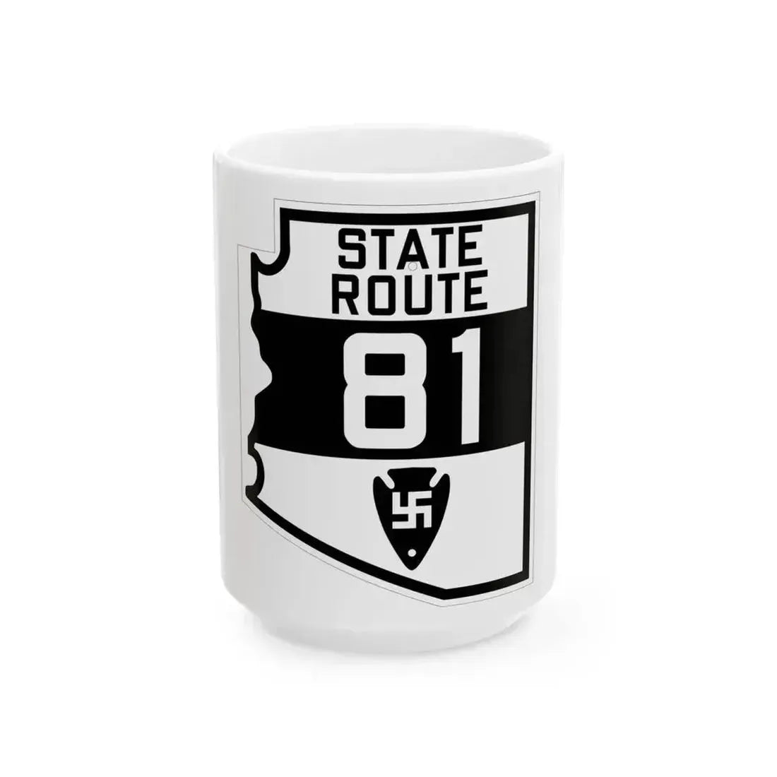Arizona 81 1927 (Arizona) (Road Sign) White Coffee Mug 15oz - Go Mug Yourself