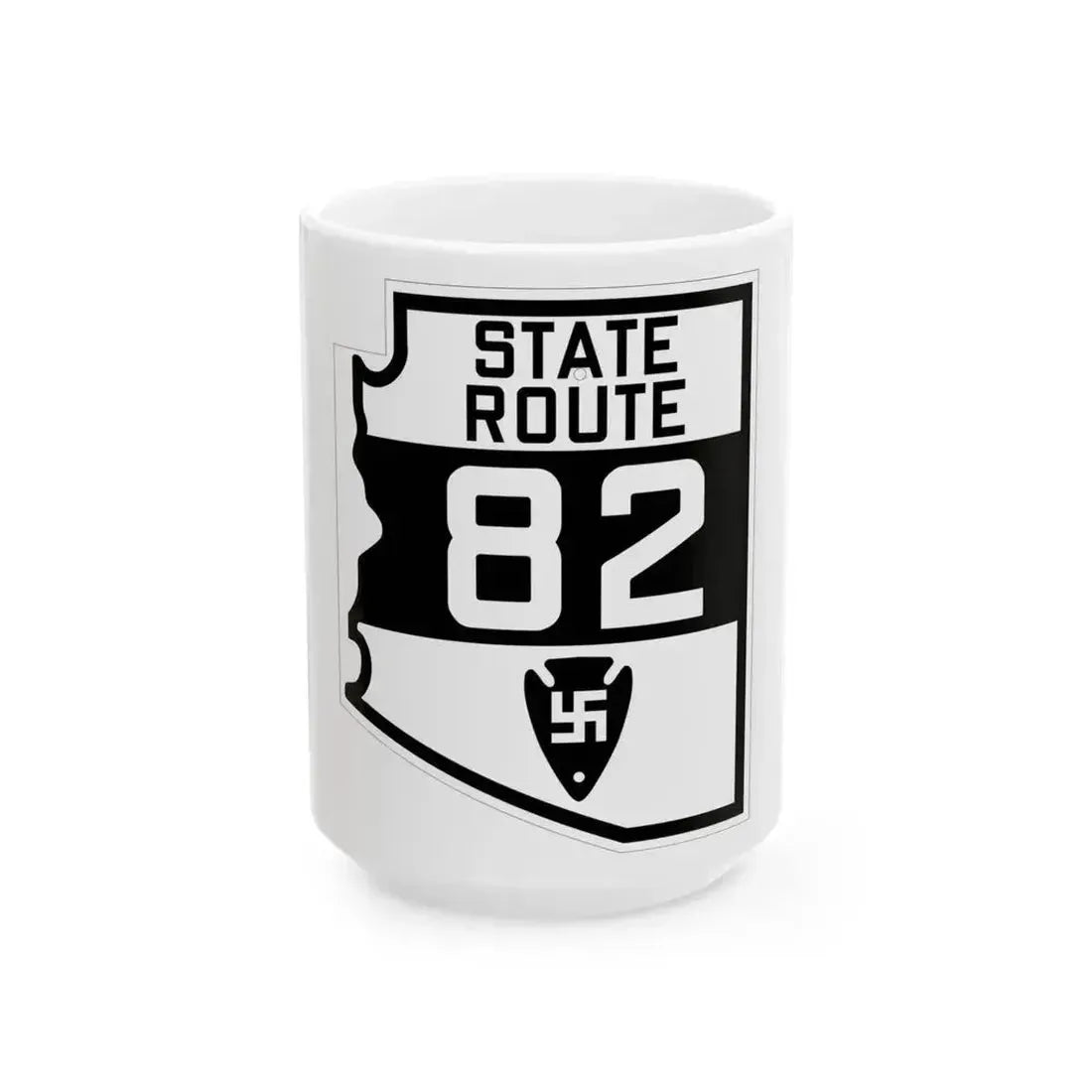 Arizona 82 1927 (Arizona) (Road Sign) White Coffee Mug 15oz - Go Mug Yourself