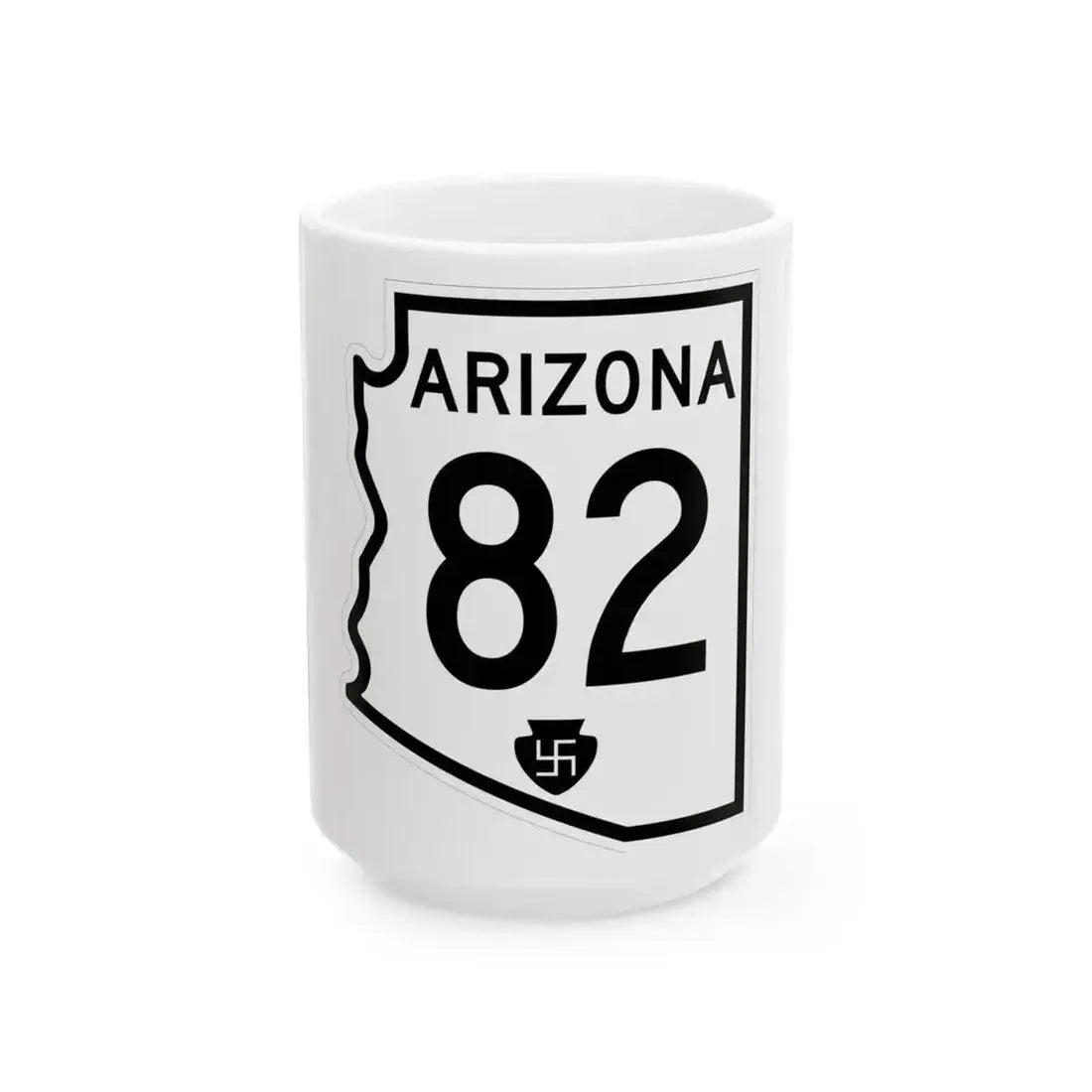 Arizona 82 1956 (Arizona) (Road Sign) White Coffee Mug 15oz - Go Mug Yourself