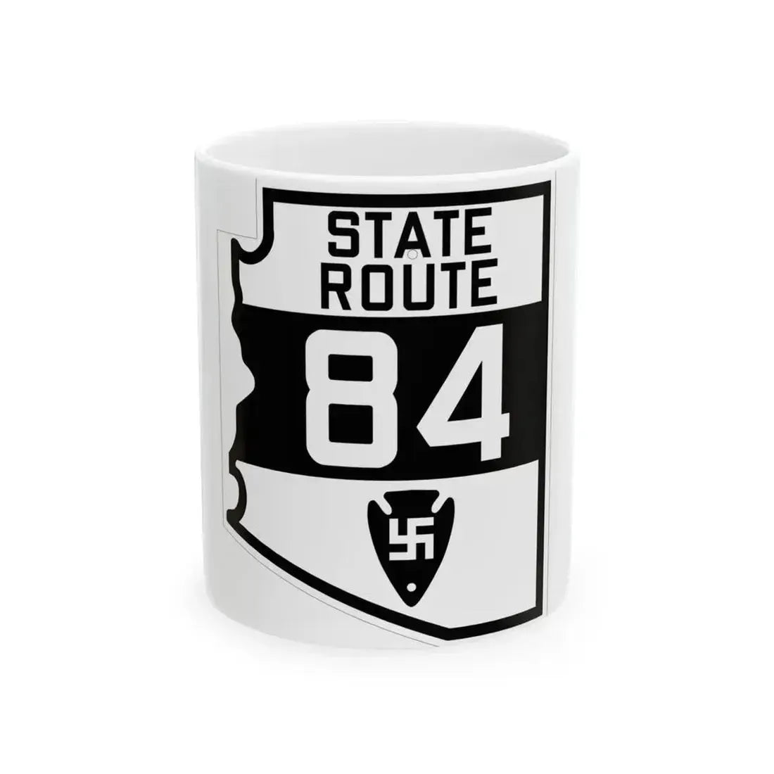 Arizona 84 1927 (Arizona) (Road Sign) White Coffee Mug - Go Mug Yourself