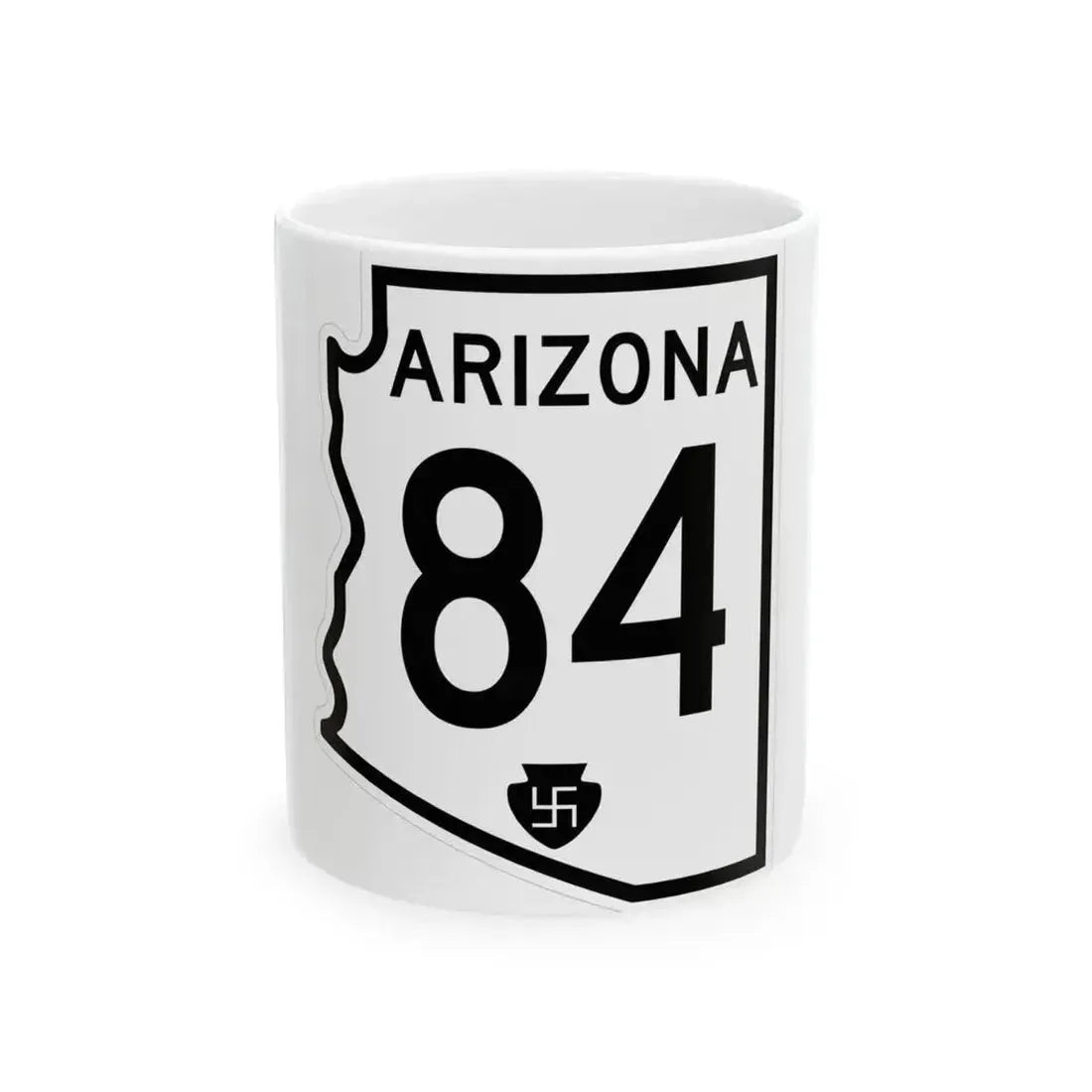 Arizona 84 1956 (Arizona) (Road Sign) White Coffee Mug 11oz - Go Mug Yourself