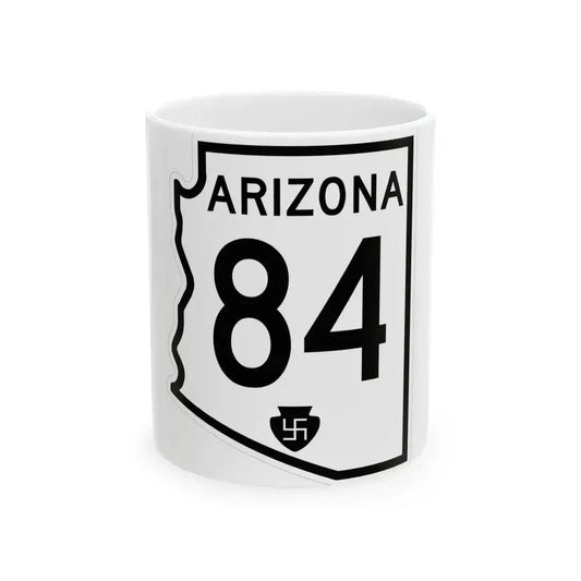 Arizona 84 1956 (Arizona) (Road Sign) White Coffee Mug 11oz - Go Mug Yourself