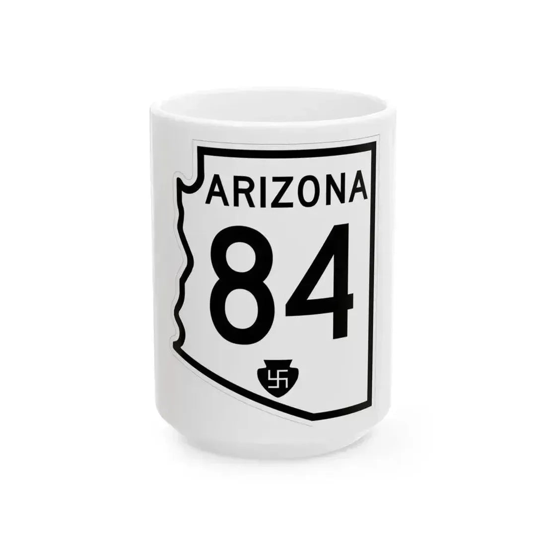 Arizona 84 1956 (Arizona) (Road Sign) White Coffee Mug 15oz - Go Mug Yourself