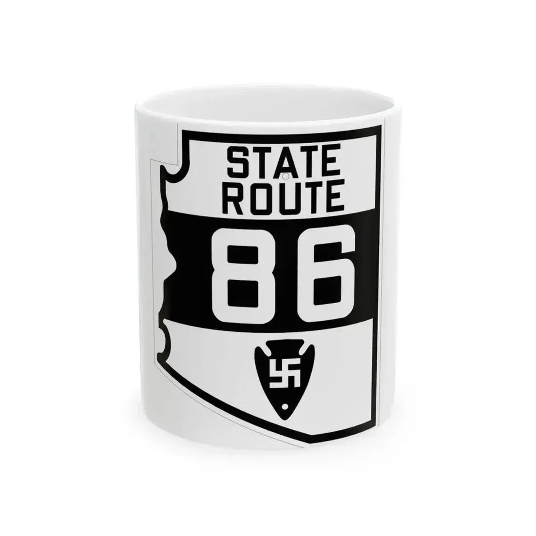 Arizona 86 1927 (Arizona) (Road Sign) White Coffee Mug 11oz - Go Mug Yourself
