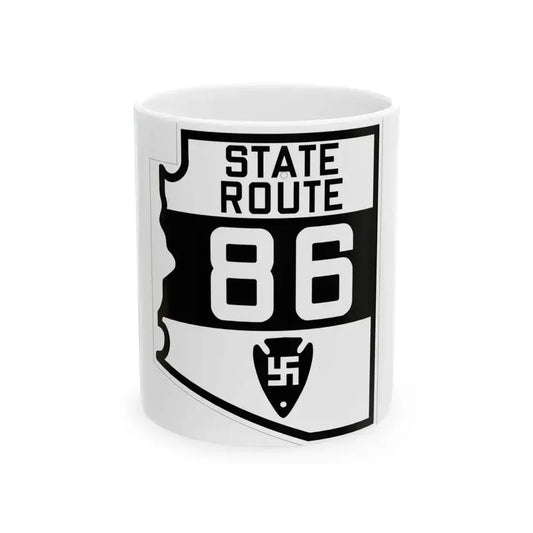 Arizona 86 1927 (Arizona) (Road Sign) White Coffee Mug 11oz - Go Mug Yourself