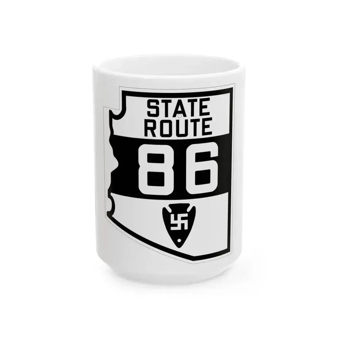 Arizona 86 1927 (Arizona) (Road Sign) White Coffee Mug 15oz - Go Mug Yourself