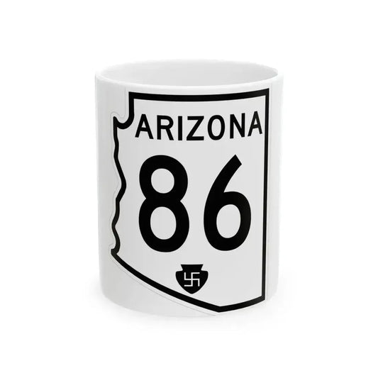 Arizona 86 1956 (Arizona) (Road Sign) White Coffee Mug 11oz - Go Mug Yourself