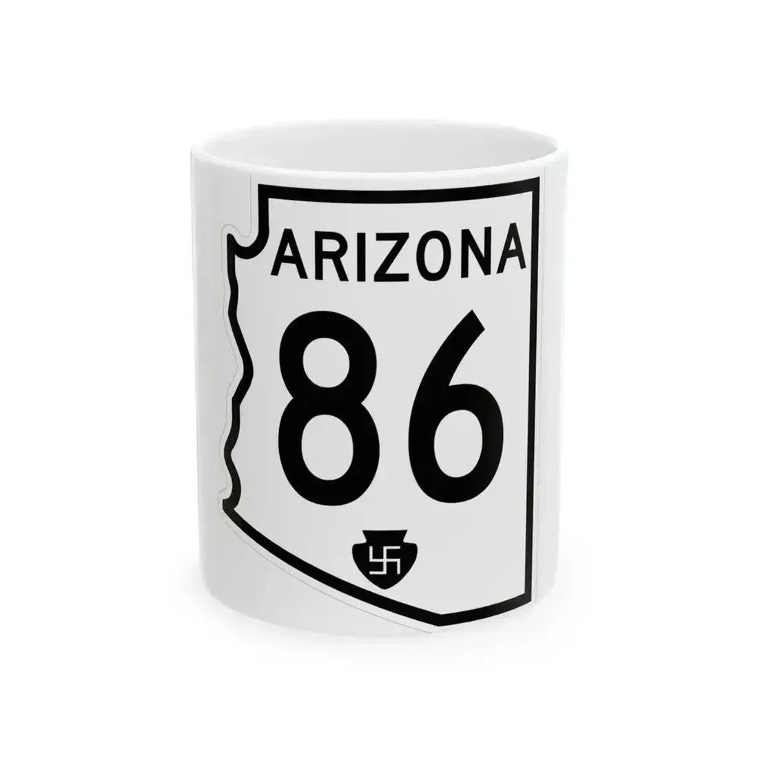 Arizona 86 1956 (Arizona) (Road Sign) White Coffee Mug 11oz - Go Mug Yourself