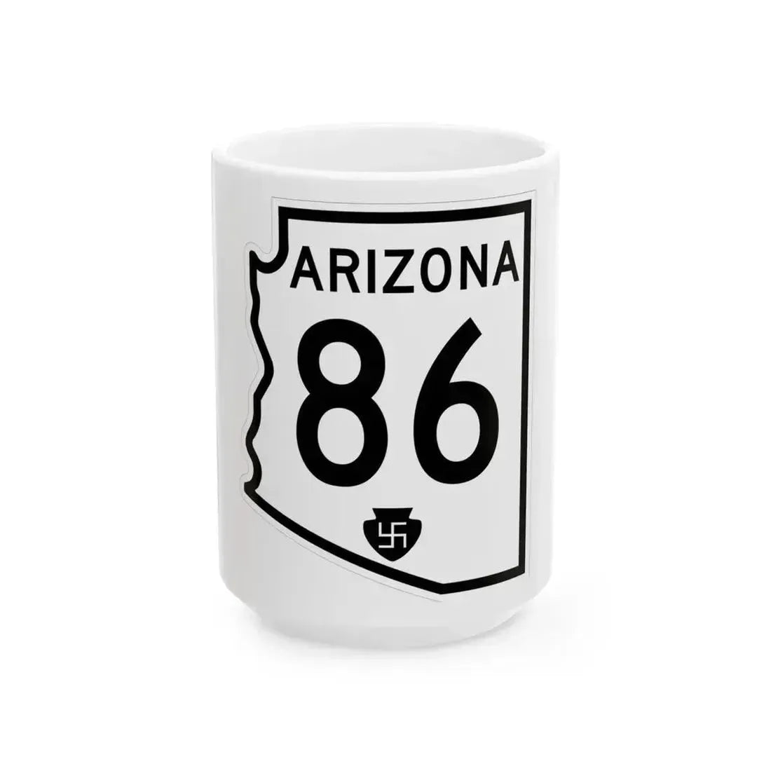 Arizona 86 1956 (Arizona) (Road Sign) White Coffee Mug 15oz - Go Mug Yourself