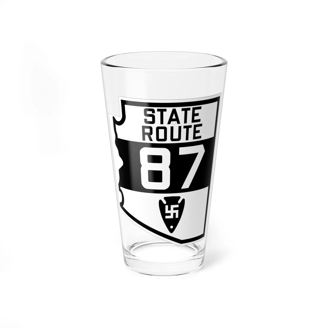 Arizona 87 1927 (Arizona) (Road Sign) Pint Glss 16oz 16oz - Go Mug Yourself