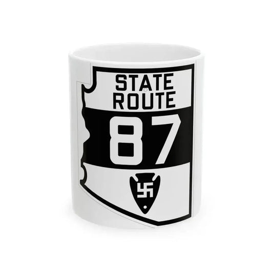 Arizona 87 1927 (Arizona) (Road Sign) White Coffee Mug 11oz - Go Mug Yourself
