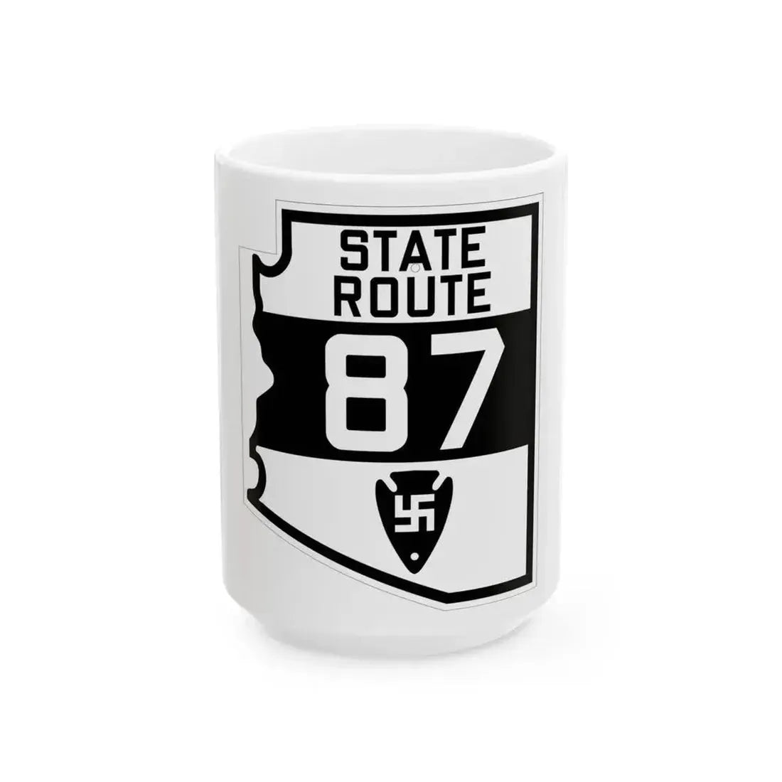 Arizona 87 1927 (Arizona) (Road Sign) White Coffee Mug 15oz - Go Mug Yourself