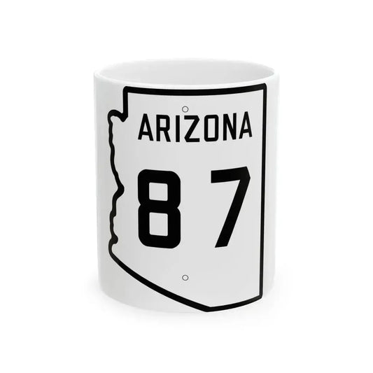 Arizona 87 1941 (Arizona) (Road Sign) White Coffee Mug 11oz - Go Mug Yourself