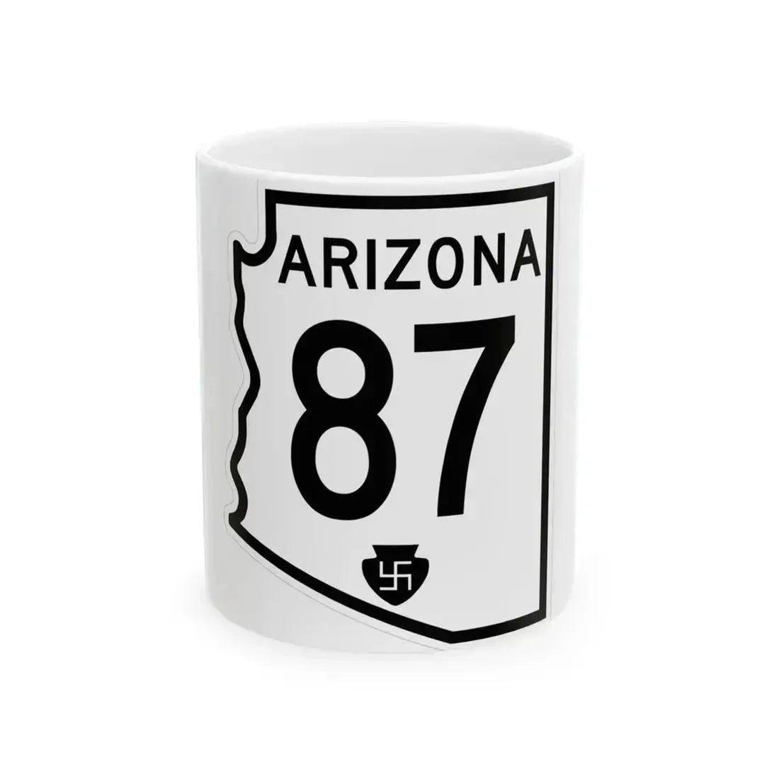 Arizona 87 1956 (Arizona) (Road Sign) White Coffee Mug 11oz - Go Mug Yourself