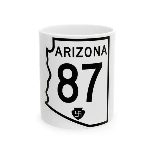 Arizona 87 1956 (Arizona) (Road Sign) White Coffee Mug 11oz - Go Mug Yourself