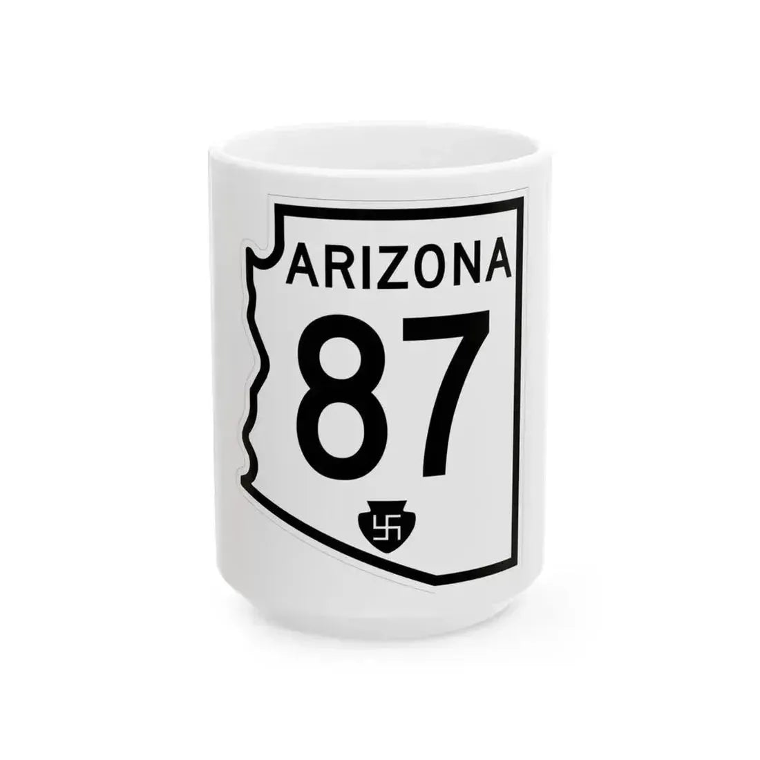 Arizona 87 1956 (Arizona) (Road Sign) White Coffee Mug 15oz - Go Mug Yourself