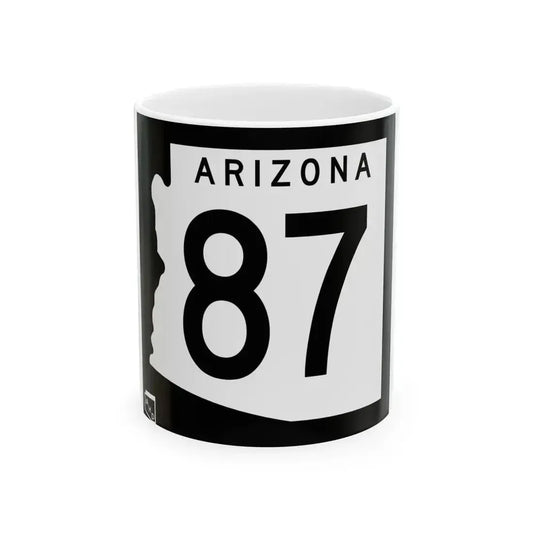 Arizona 87 1963 (Arizona) (Road Sign) White Coffee Mug 11oz - Go Mug Yourself