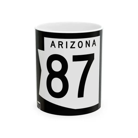 Arizona 87 1973 (Arizona) (Road Sign) White Coffee Mug 11oz - Go Mug Yourself