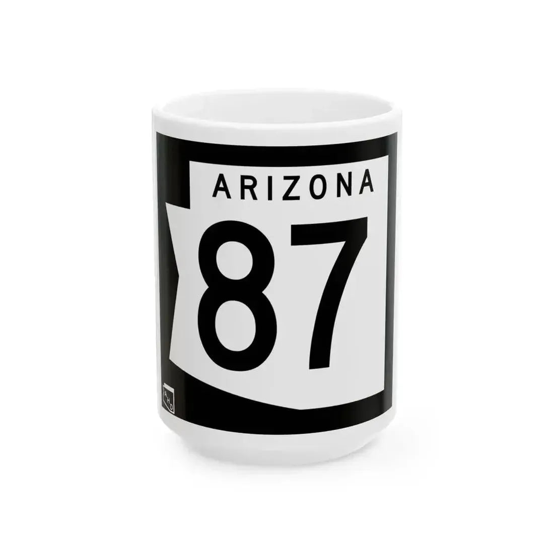 Arizona 87 1973 (Arizona) (Road Sign) White Coffee Mug 15oz - Go Mug Yourself