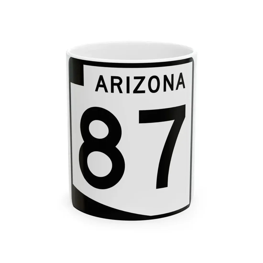 Arizona 87 (Arizona) (Road Sign) White Coffee Mug 11oz - Go Mug Yourself