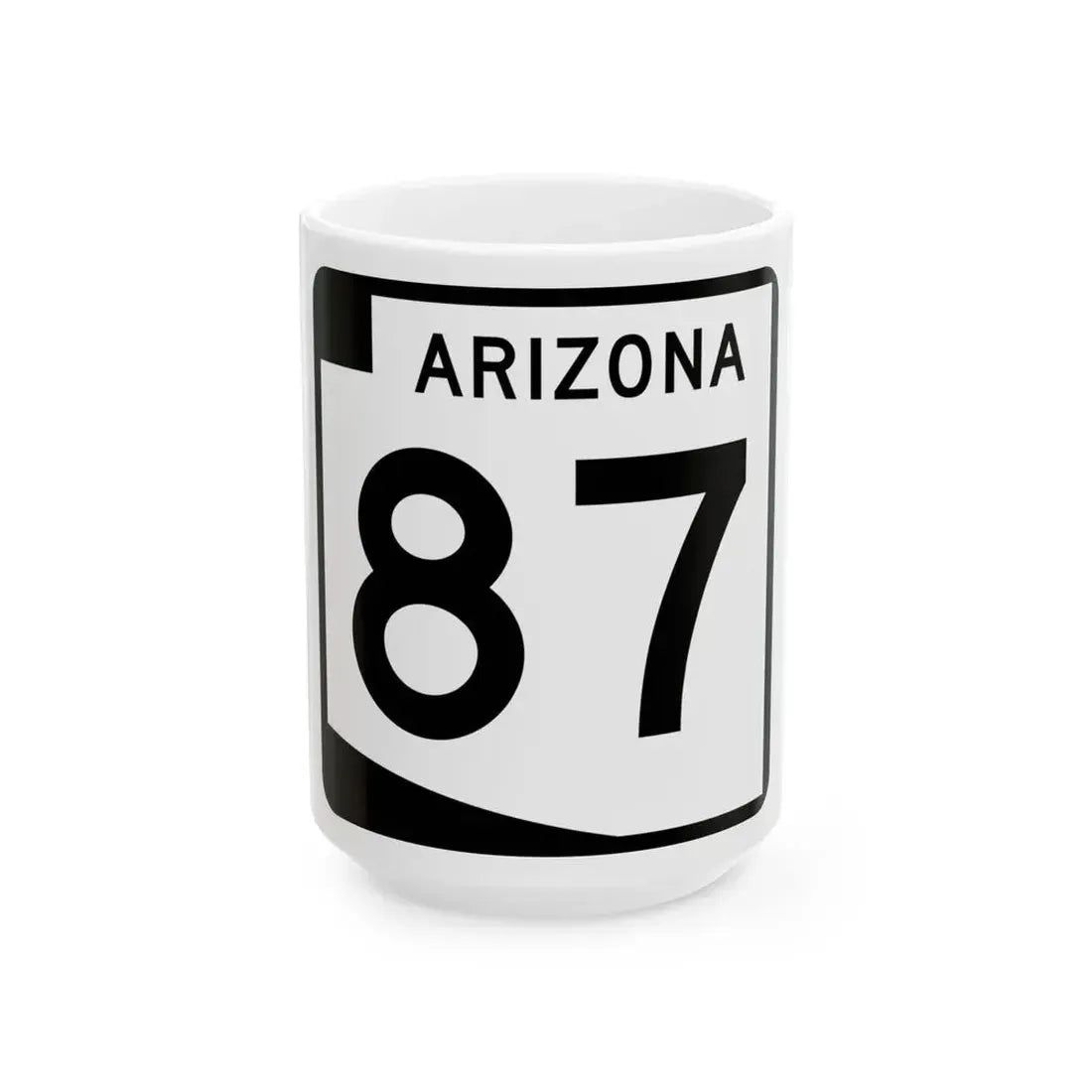 Arizona 87 (Arizona) (Road Sign) White Coffee Mug 15oz - Go Mug Yourself