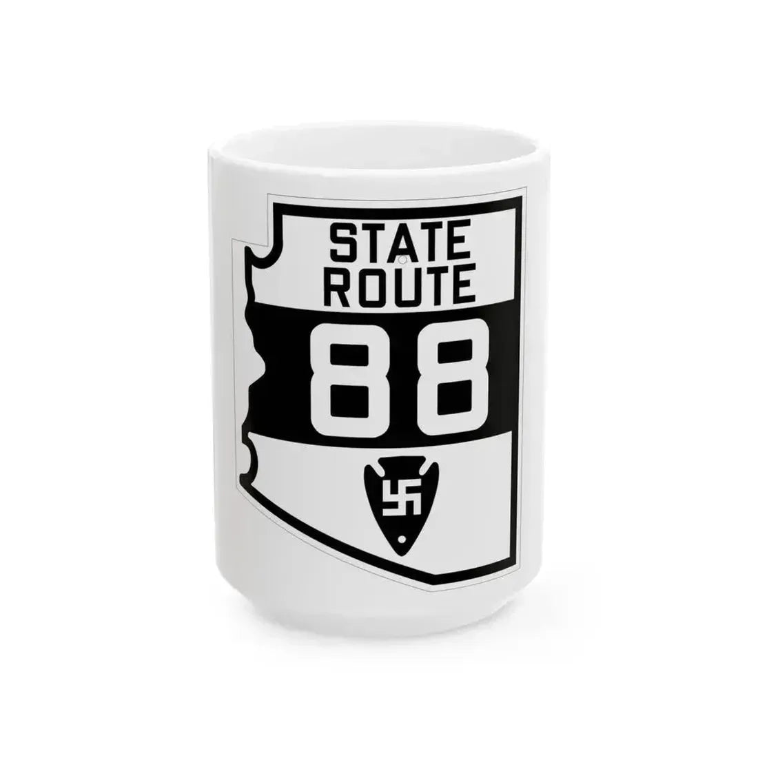 Arizona 88 1927 (Arizona) (Road Sign) White Coffee Mug 15oz - Go Mug Yourself